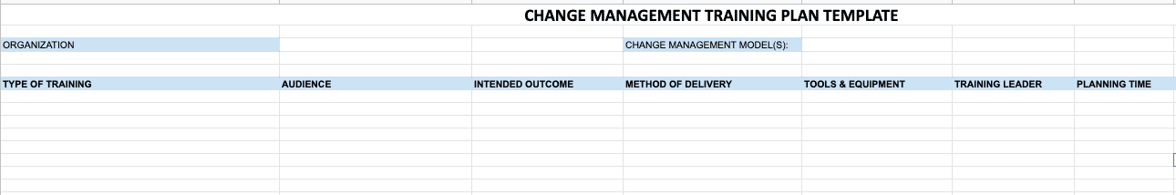 Training Development Plan Template – Change Management Software Online Tools