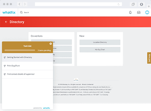 Whatfix on Workday - TaskList