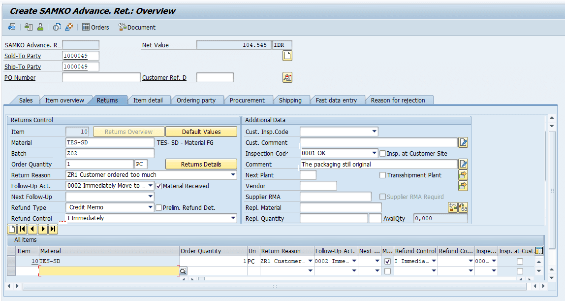 SAP ERP Adoption Screenshot