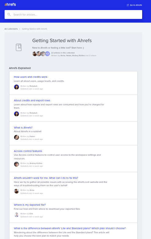 ahrefs knowledge base