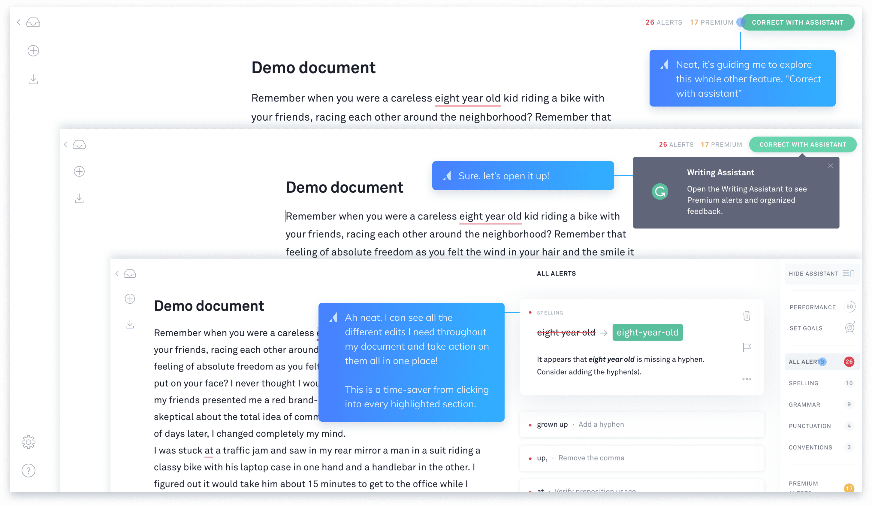 grammarly-onboarding-example-learning-by-doing