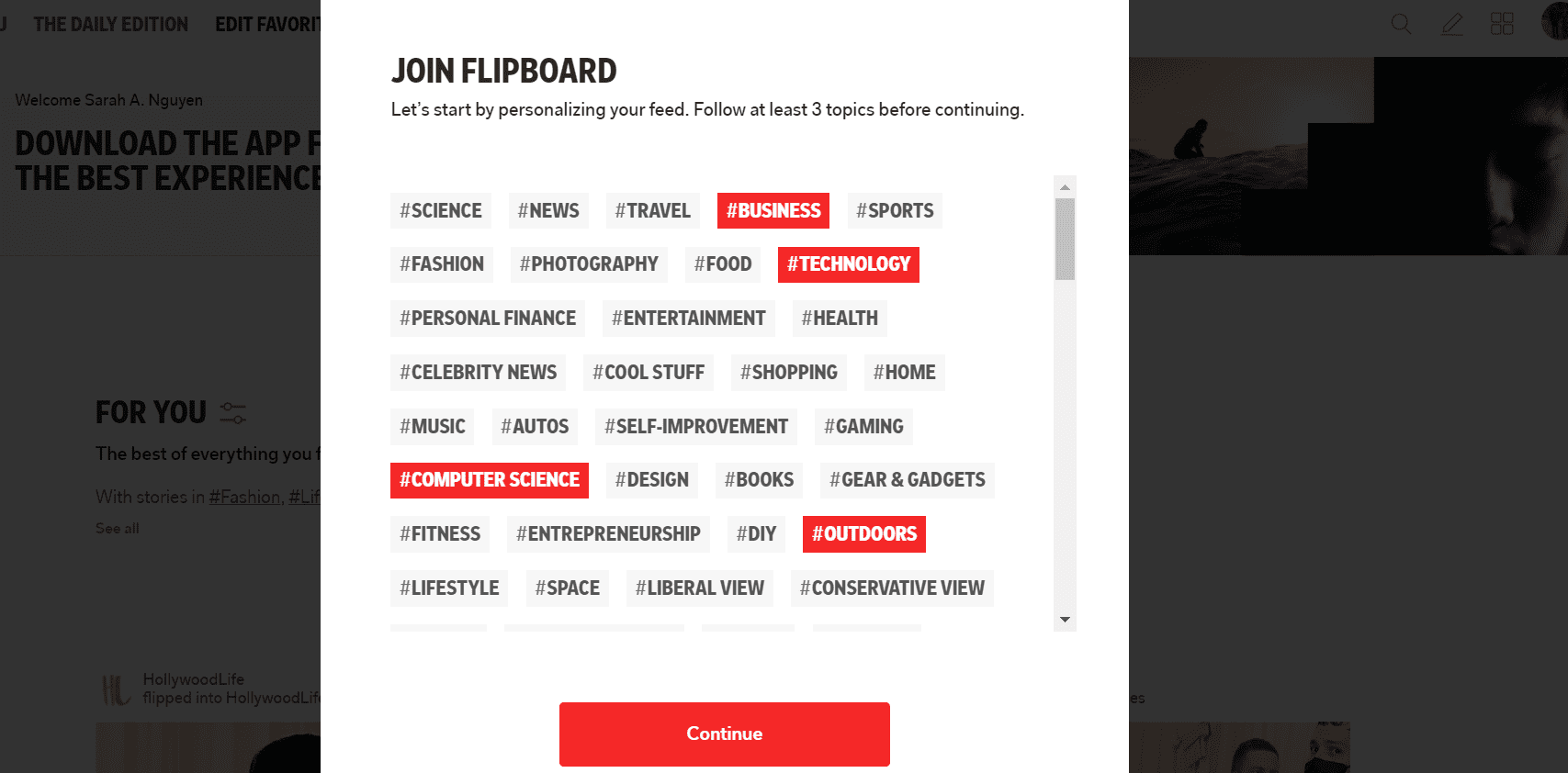 flipboard-new-user-onboarding-setup