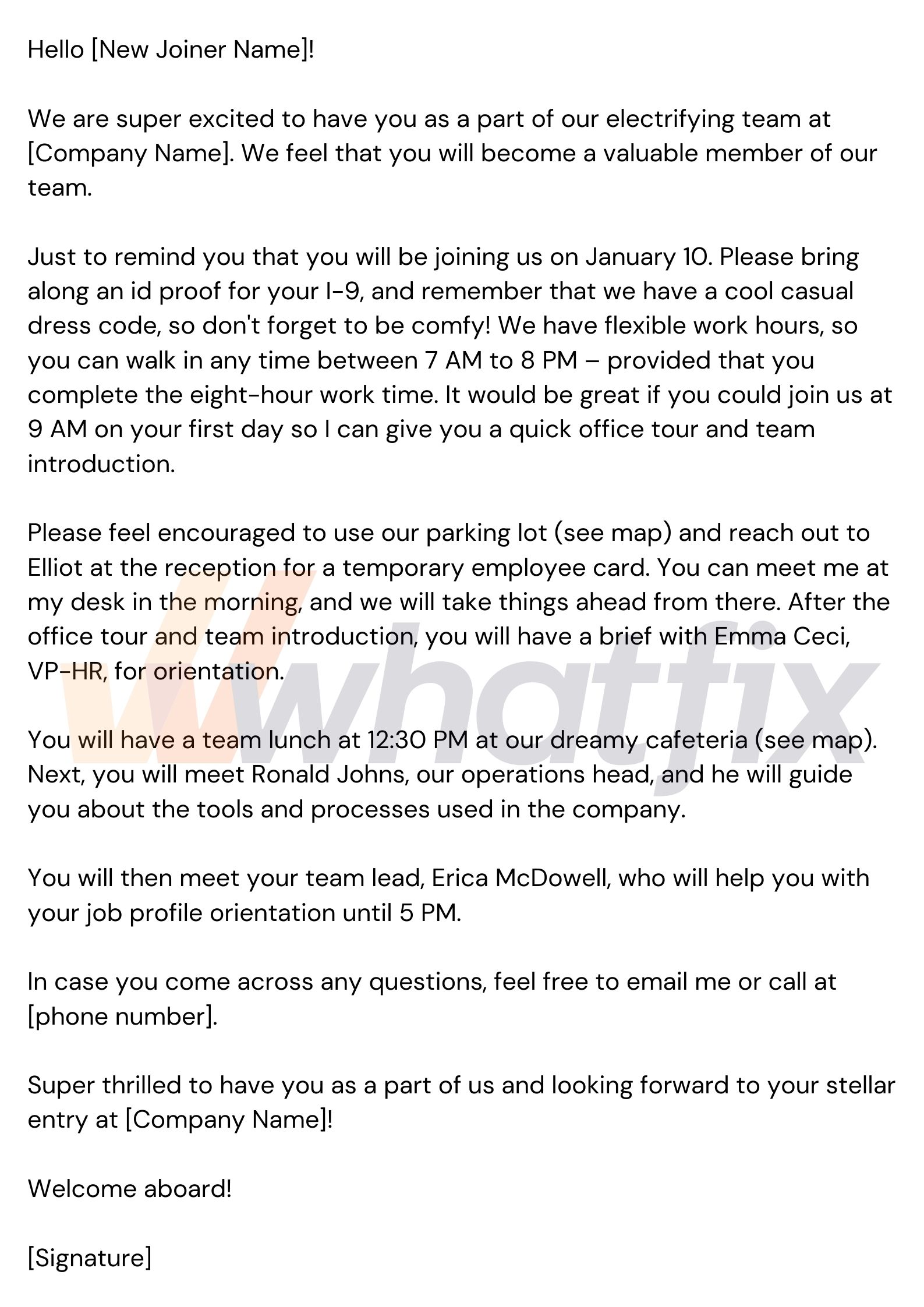Fun New Employee Welcome Email Template