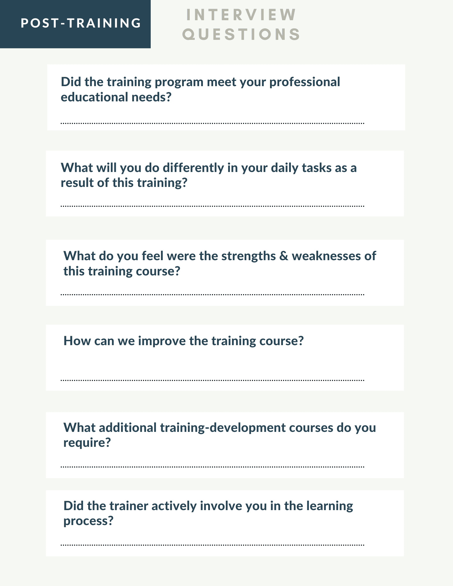 training interview questions
