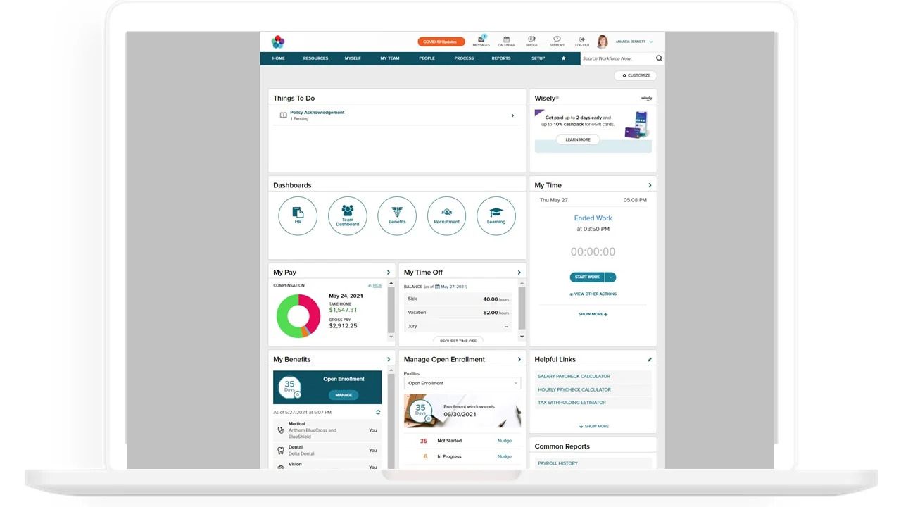 Human Resources Management Software - ADP Workforce Now Product Screenshot