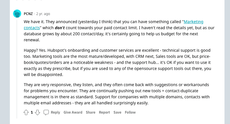 product-review-on-reddit-of-hubspot