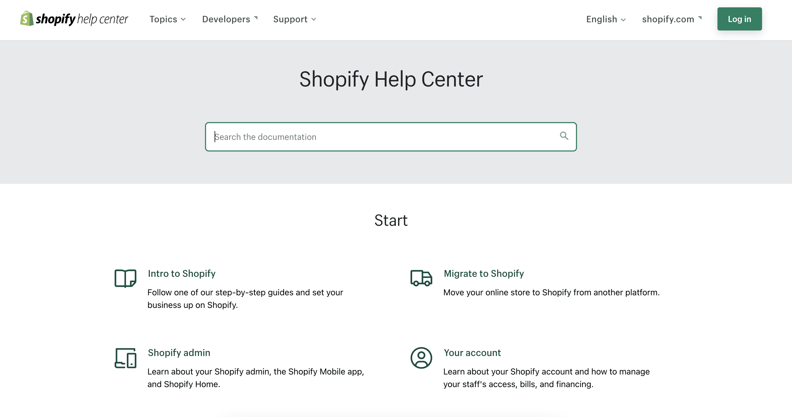 Shopify help center