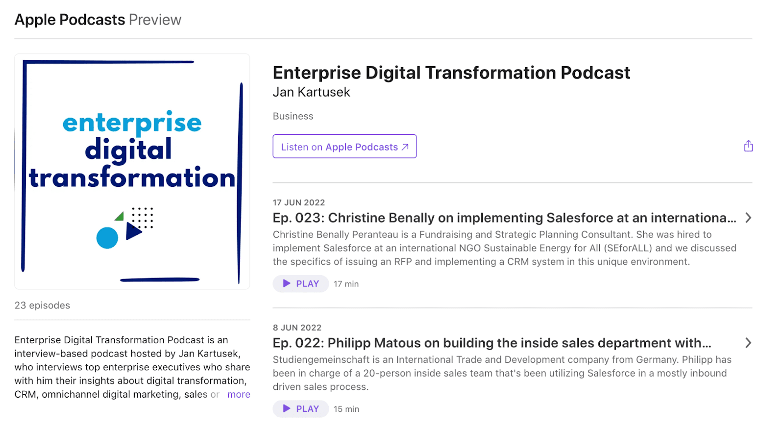 Enterprise Digital Transformation Podcast