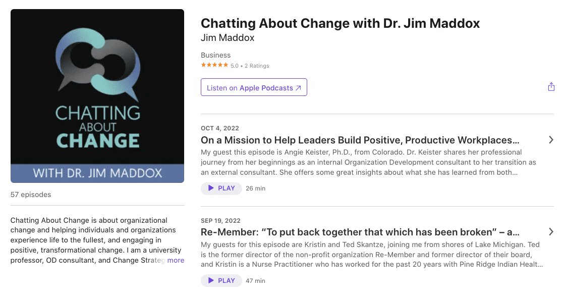 Chatting About Change with Dr. Jim Maddox
