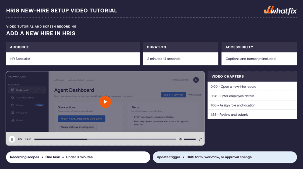 Video tutorials and screen recordings 