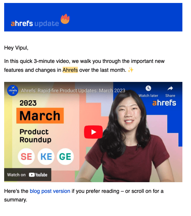 ahrefs-product-update-release-email-example