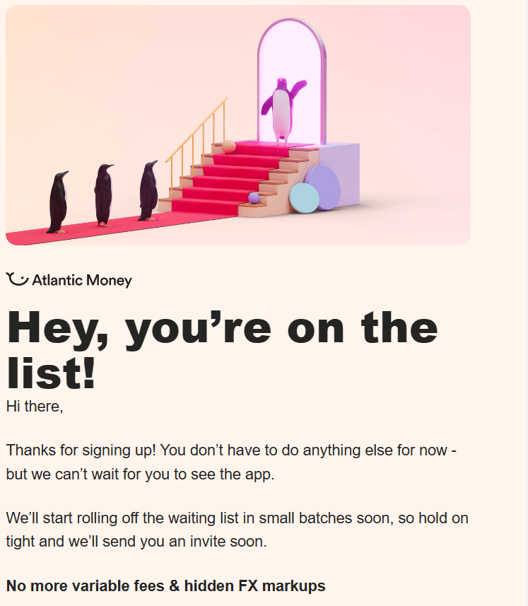 atlantic-money-beta-pre-launch-waitlist-email-example