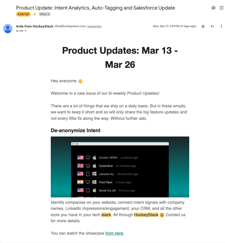 hockstack-product-updates-email-example