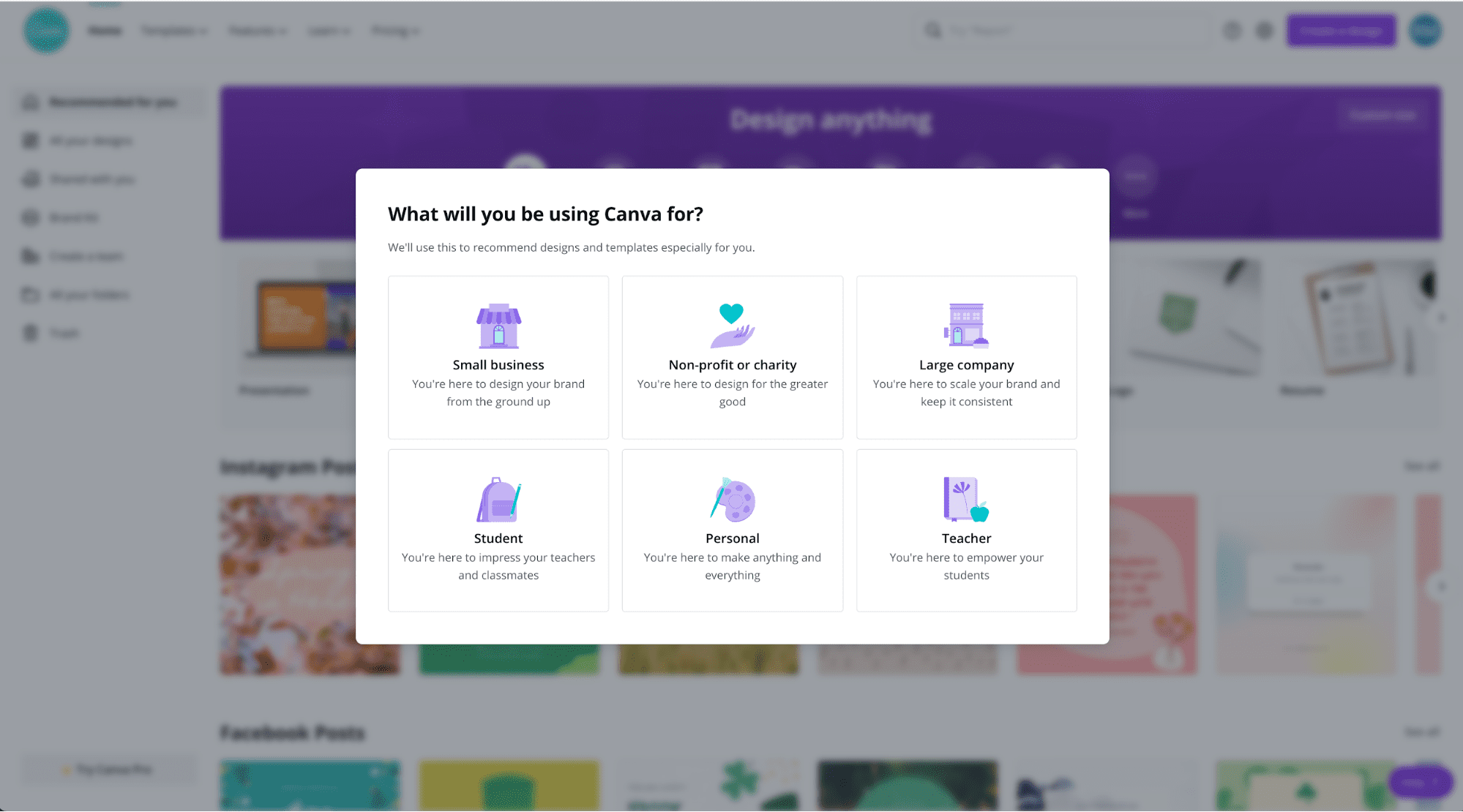 canva_user_onboarding_welcome_survey_example